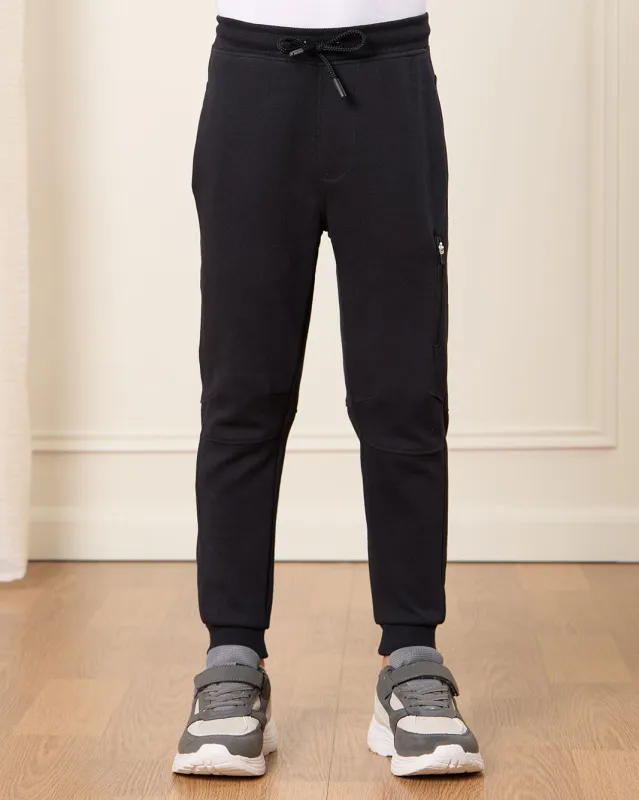 Boys Black Interlock Track Pants sold by Redtag