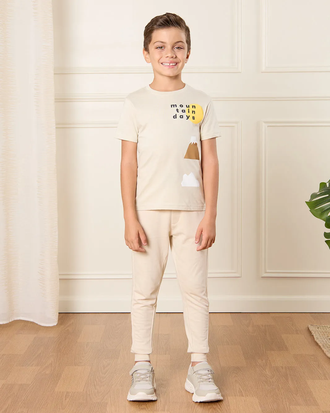 Boys Beige Basic Active Pants sold by Redtag product image thumbnail 2