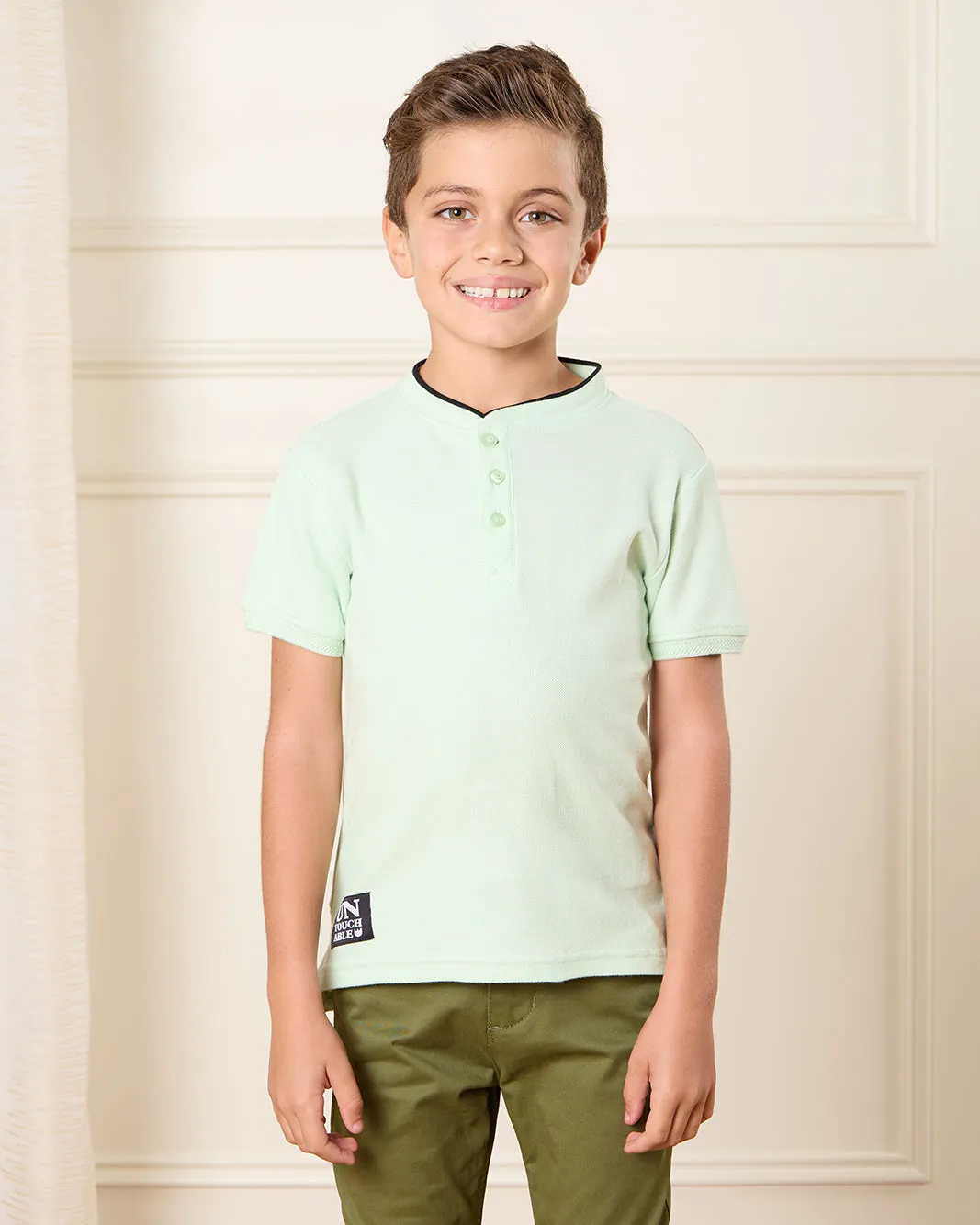 Boys Mint Mandarin T-Shirt sold by Redtag