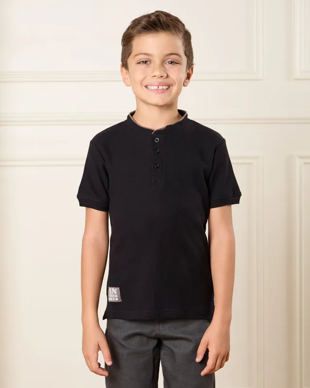 Boys Cream Mandarin T-Shirt sold by Redtag