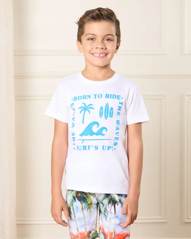 Boys White Short Sleeved T-Shirt sold by Redtag