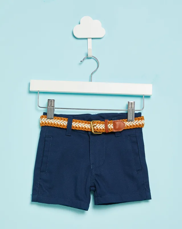 Infant Boys Navy Belted Chino Shorts sold by Redtag