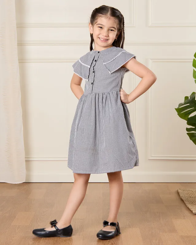 Girls Black And White Printed Dress sold by Redtag