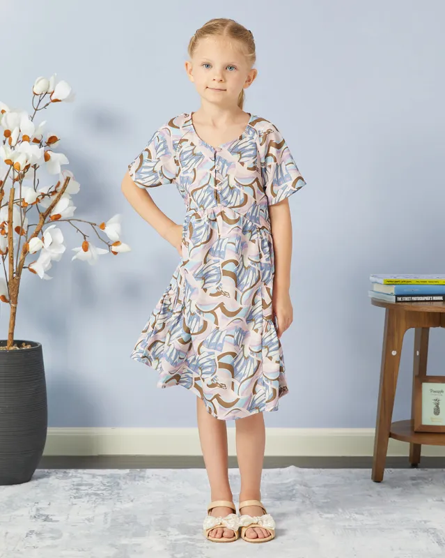 Girls Multicolour Printed Dress sold by Redtag
