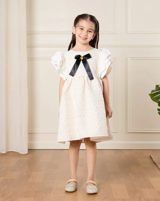 Girls Beige Embellished Dress sold by Redtag