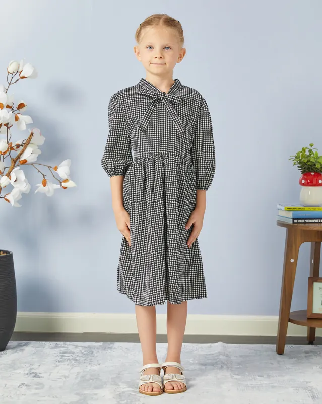 Girls Black And White Printed Dress sold by Redtag