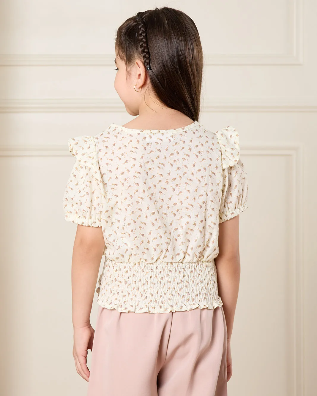 Girls Beige Printed Top sold by Redtag product image thumbnail 3