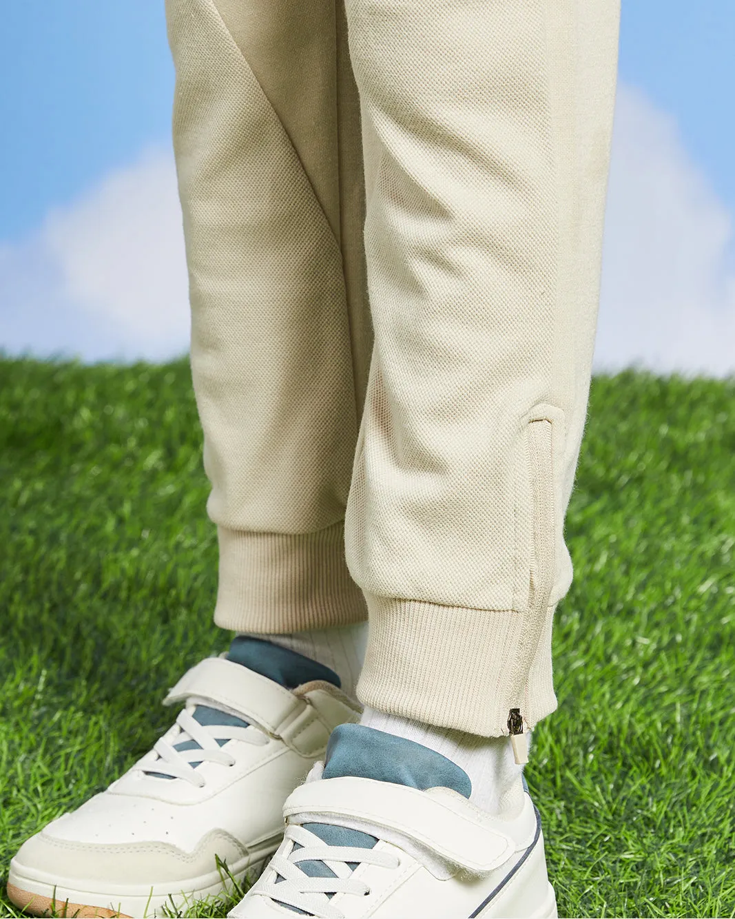 Boys Beige Solid Track Pants sold by Redtag product image thumbnail 5