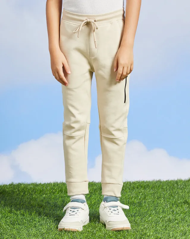 Boys Beige Interlock Track Pants sold by Redtag