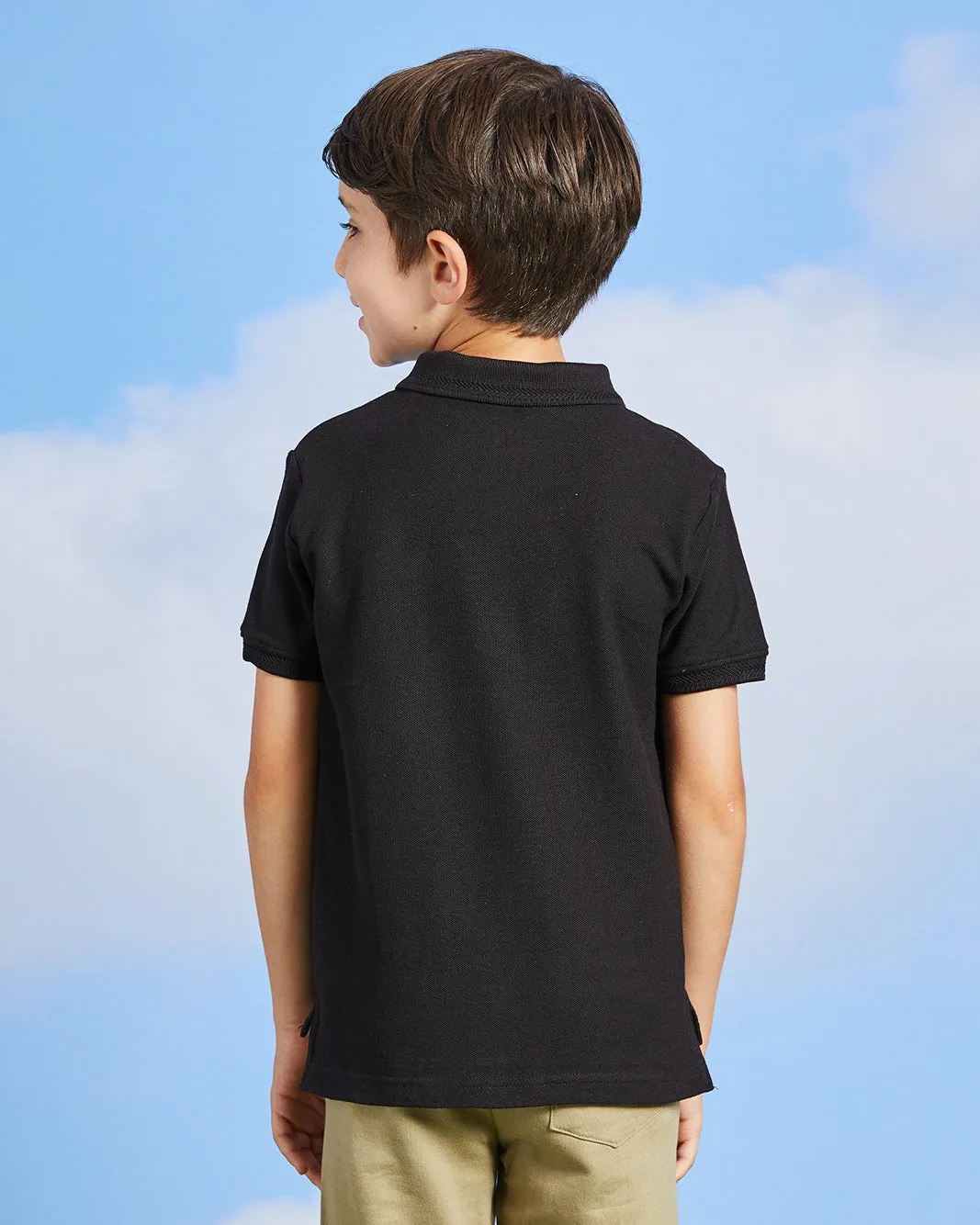 Boys Black Printed Polo Shirt sold by Redtag product image thumbnail 3