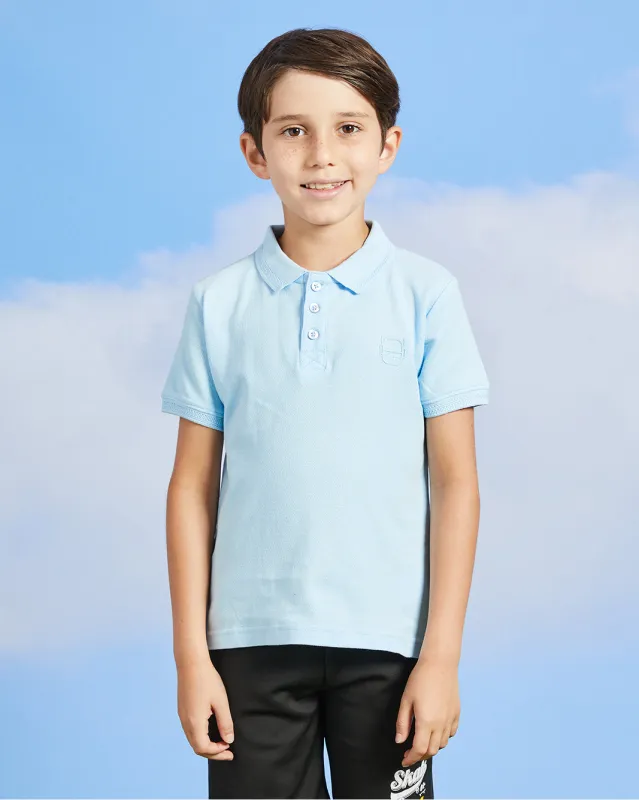 Boys Blue Collared Polo Shirt sold by Redtag