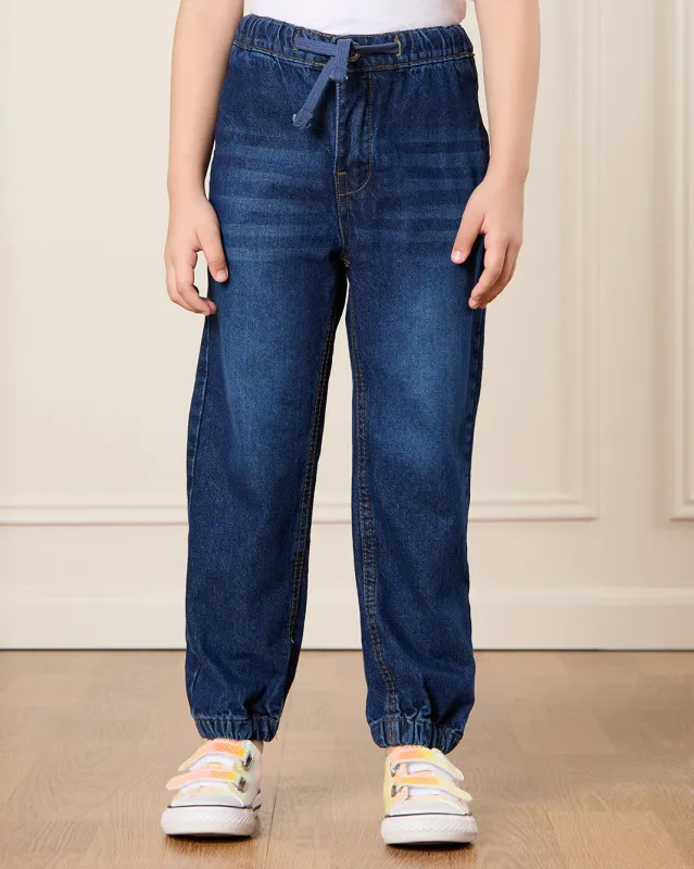 Girls Blue Plain Jegging sold by Redtag