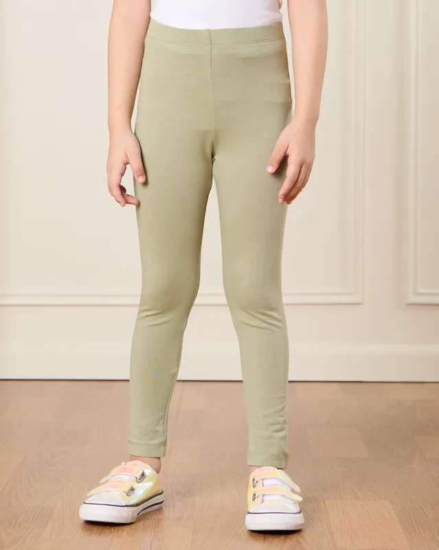 Girls Green Plain Legging sold by Redtag