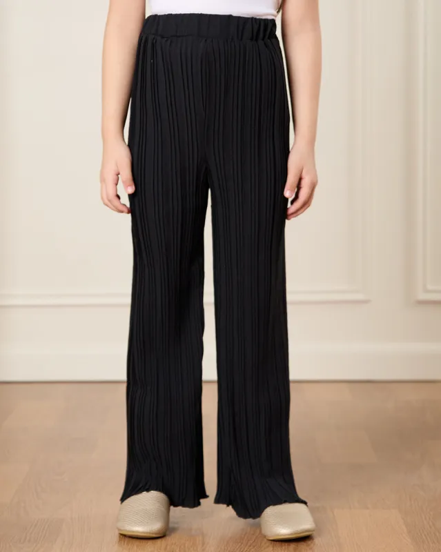 Girls Black Crinkle Pants sold by Redtag