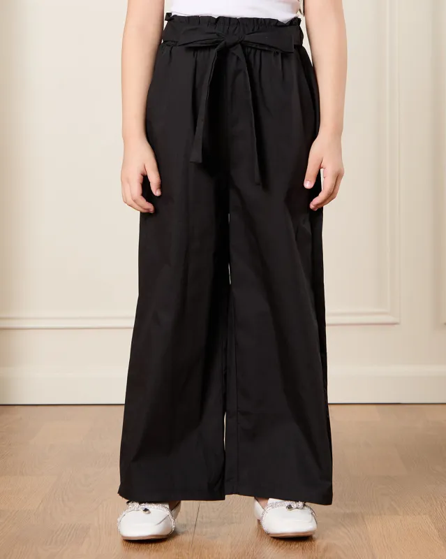 Girls Black Bottom Flared Pants sold by Redtag