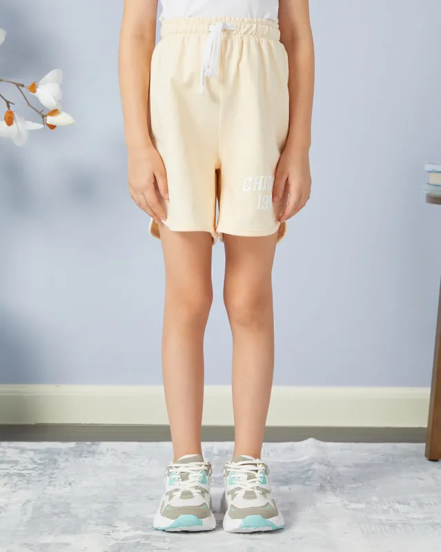 Girls White  Shorts sold by Redtag