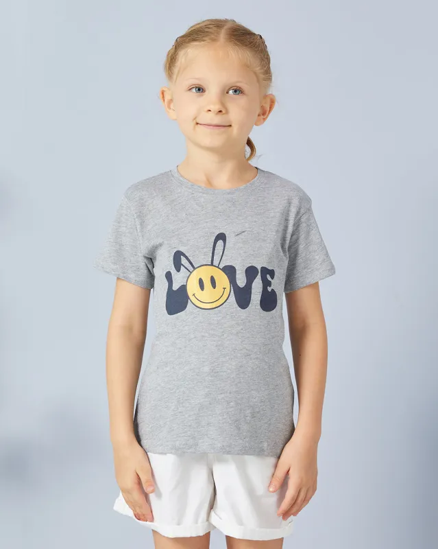 Girls Grey Printed Casual T-shirt sold by Redtag