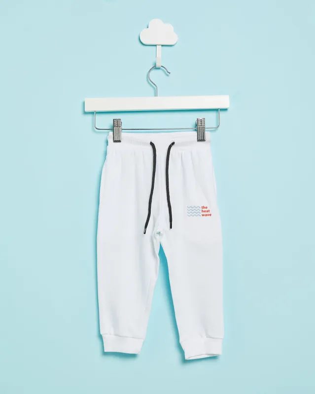 Infant Boys White Basic Track Pants sold by Redtag