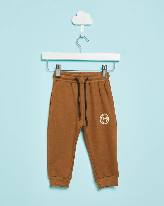 Infant Boys Brown Basic Track Pants sold by Redtag