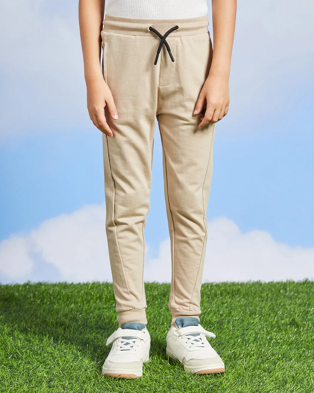 Boys Beige Embellished Active Pants sold by Redtag