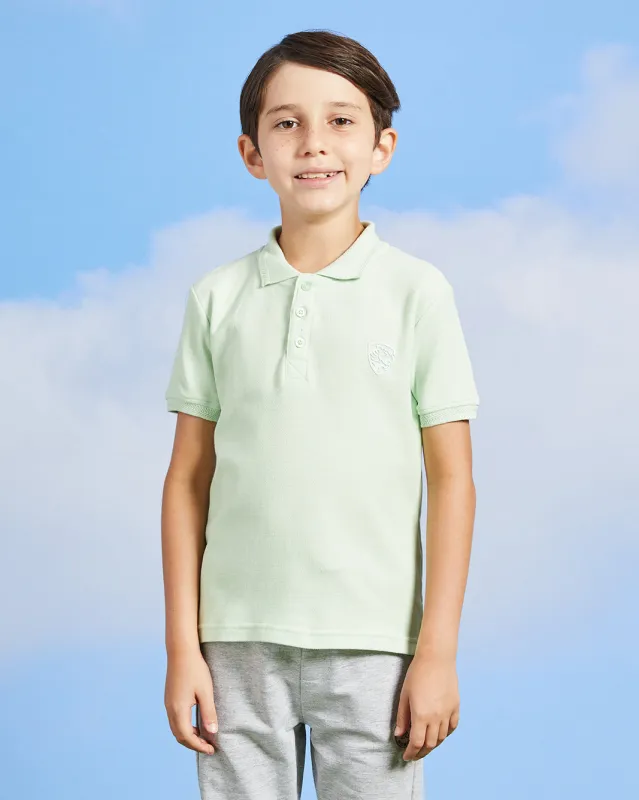 Boys Mint Embroidered Polo Shirt sold by Redtag