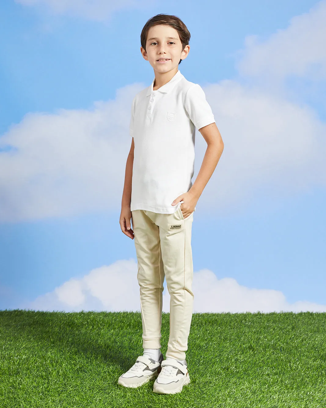 Boys White Basic Polo Collared Shirt sold by Redtag product image thumbnail 2