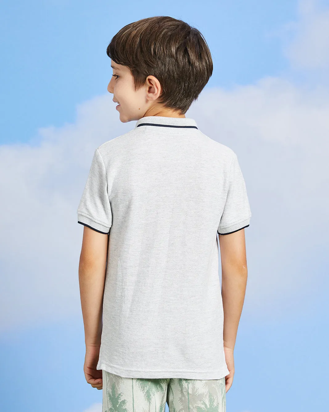 Boys Grey Console Embroidery Polo Shirt sold by Redtag product image thumbnail 3