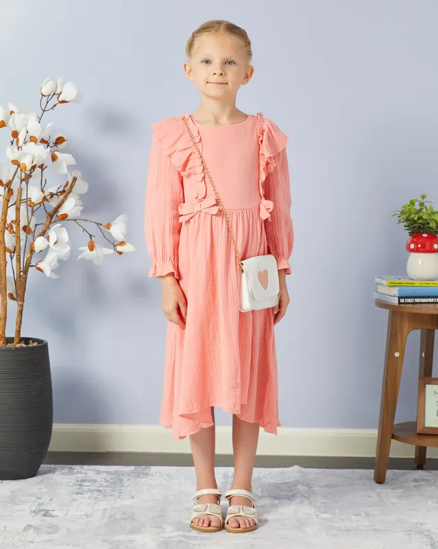 Girls Pink Dress With Bag sold by Redtag