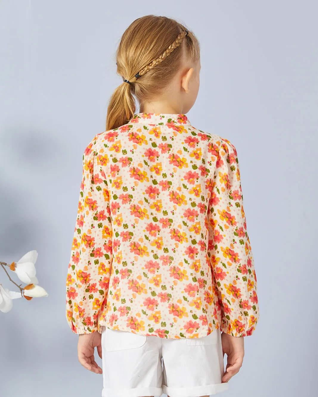 Girls Beige Floral Print Top sold by Redtag product image thumbnail 3