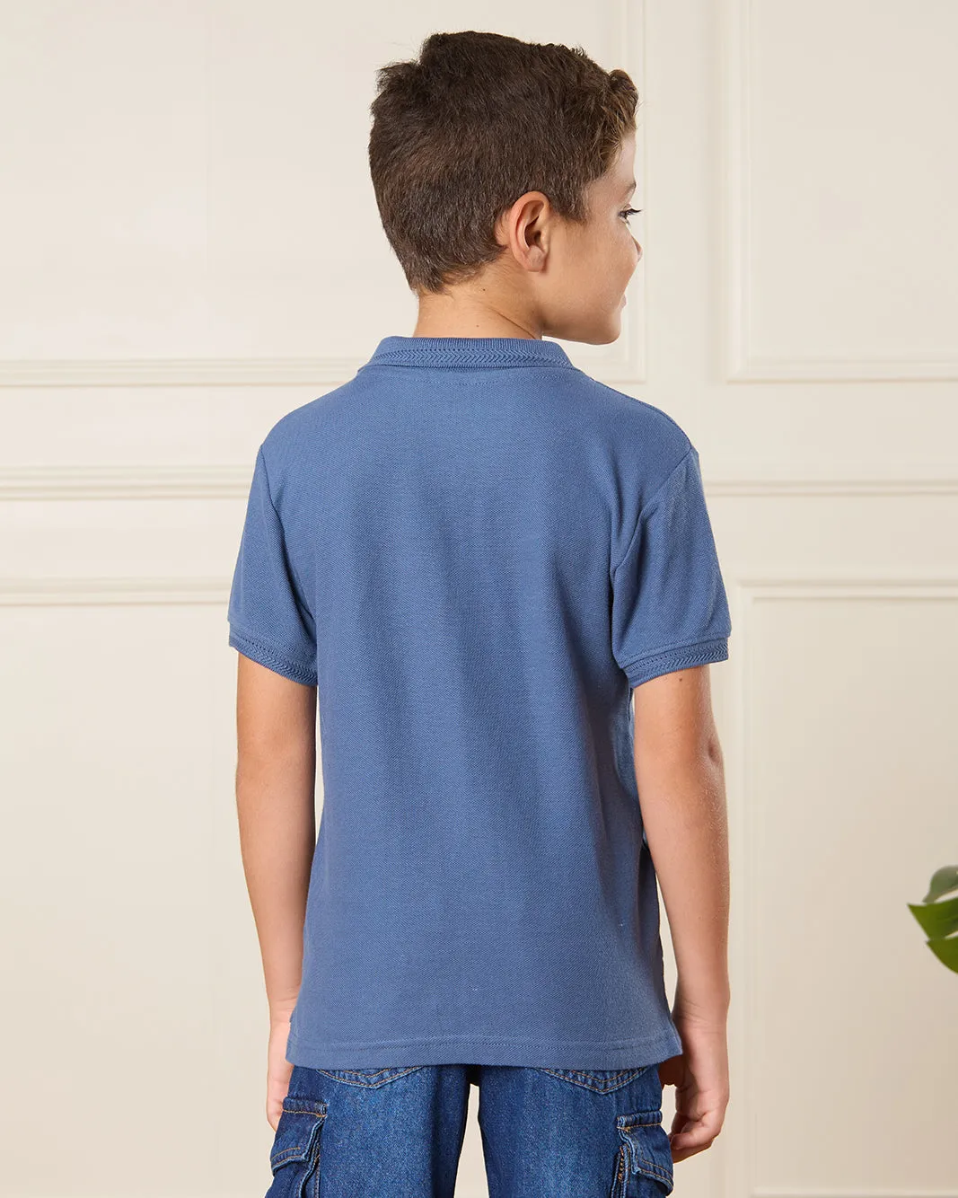 Boys Blue Collared Polo Shirt sold by Redtag product image thumbnail 3