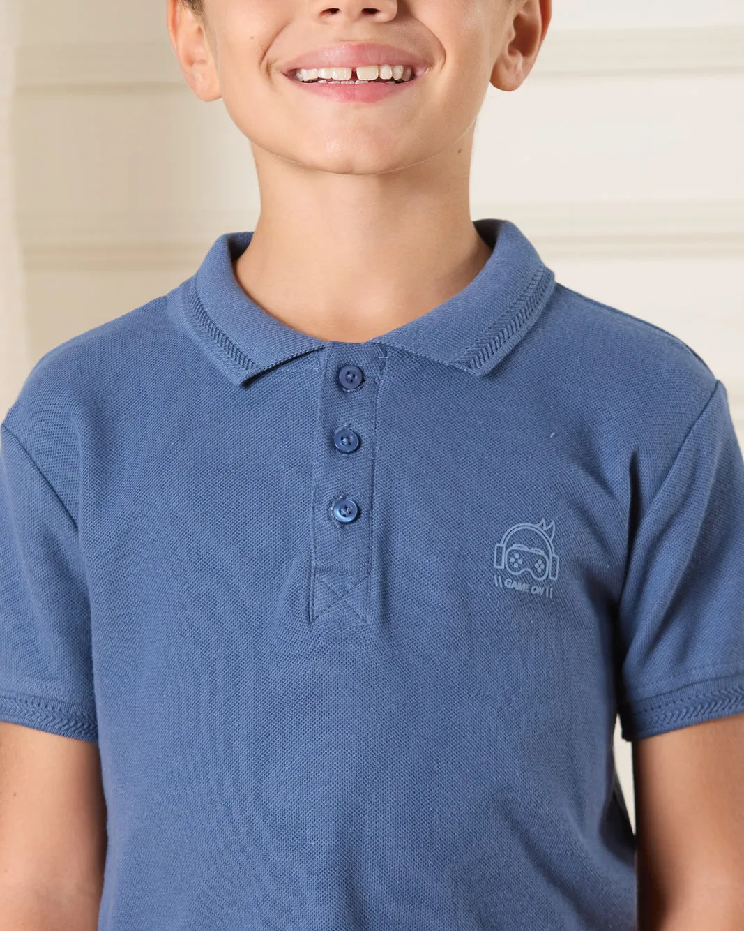 Boys Blue Collared Polo Shirt sold by Redtag product image thumbnail 4