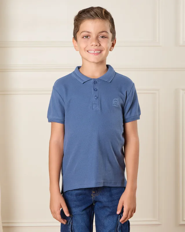 Boys Blue Collared Polo Shirt sold by Redtag