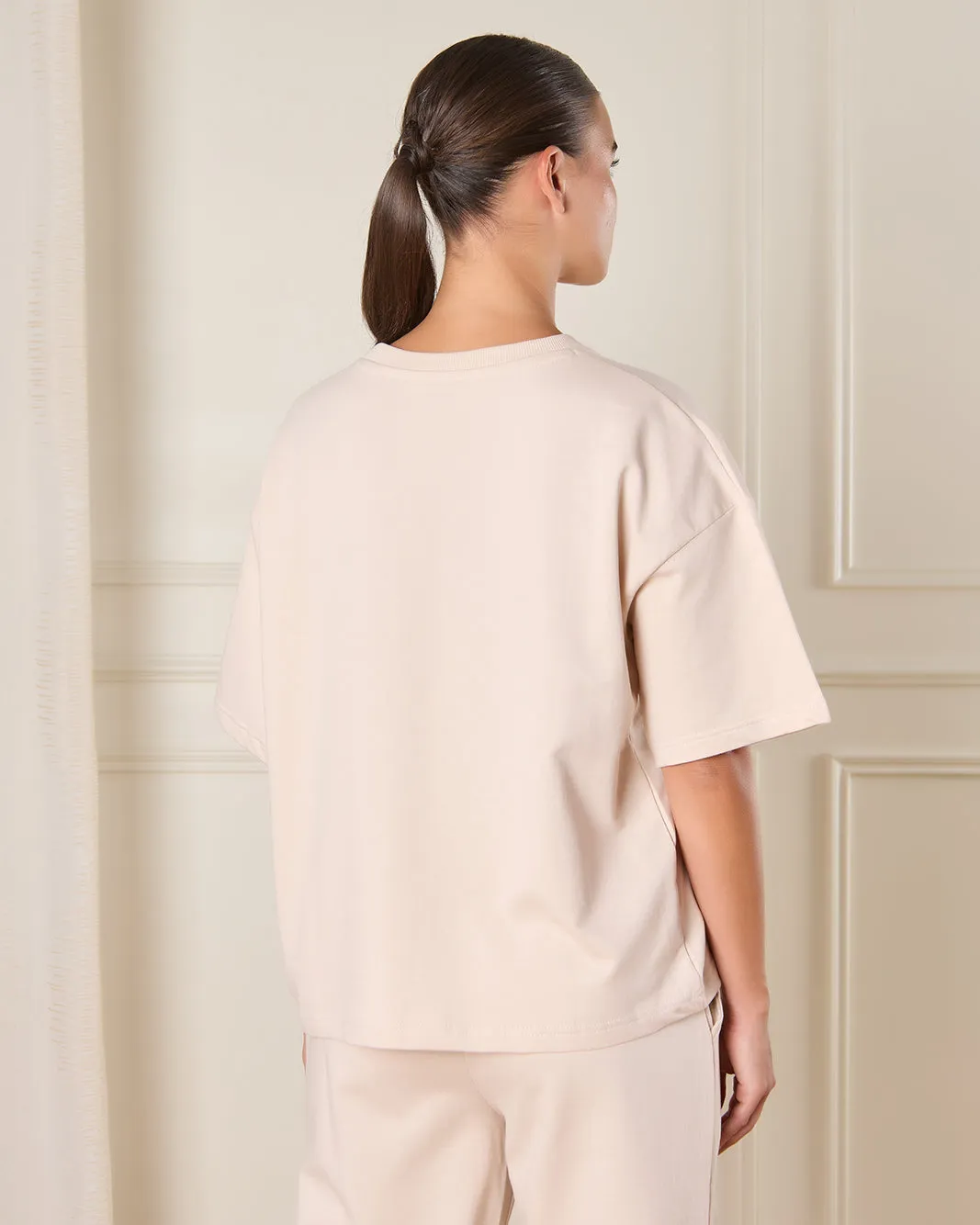 Women Beige Solid Active T-Shirt sold by Redtag product image thumbnail 3