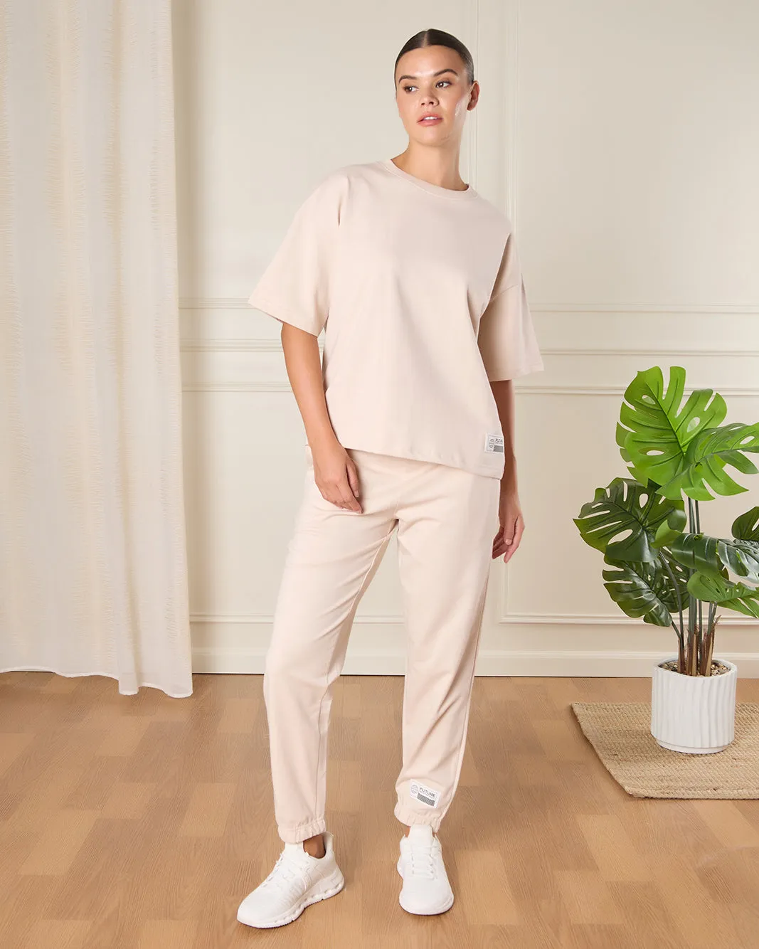 Women Beige Solid Active T-Shirt sold by Redtag product image thumbnail 2