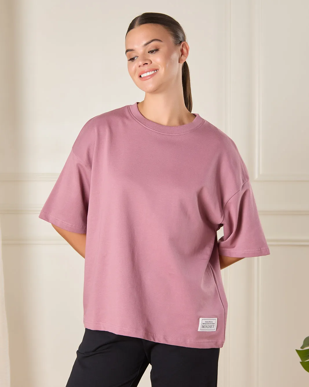 Women Pink Plain Active T-Shirt sold by Redtag