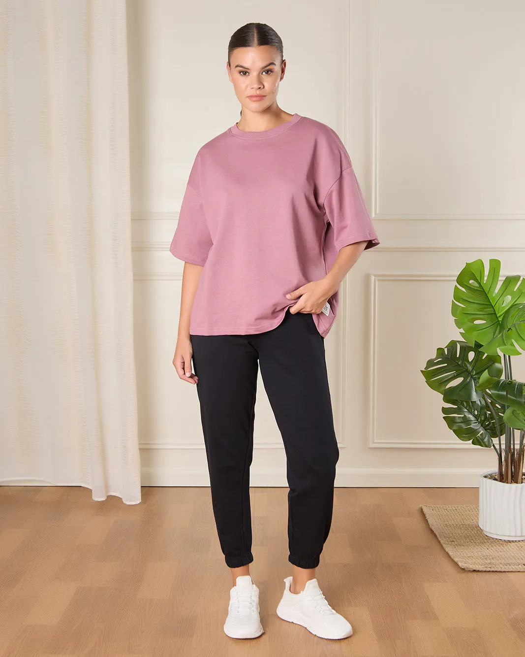 Women Pink Plain Active T-Shirt sold by Redtag product image thumbnail 2