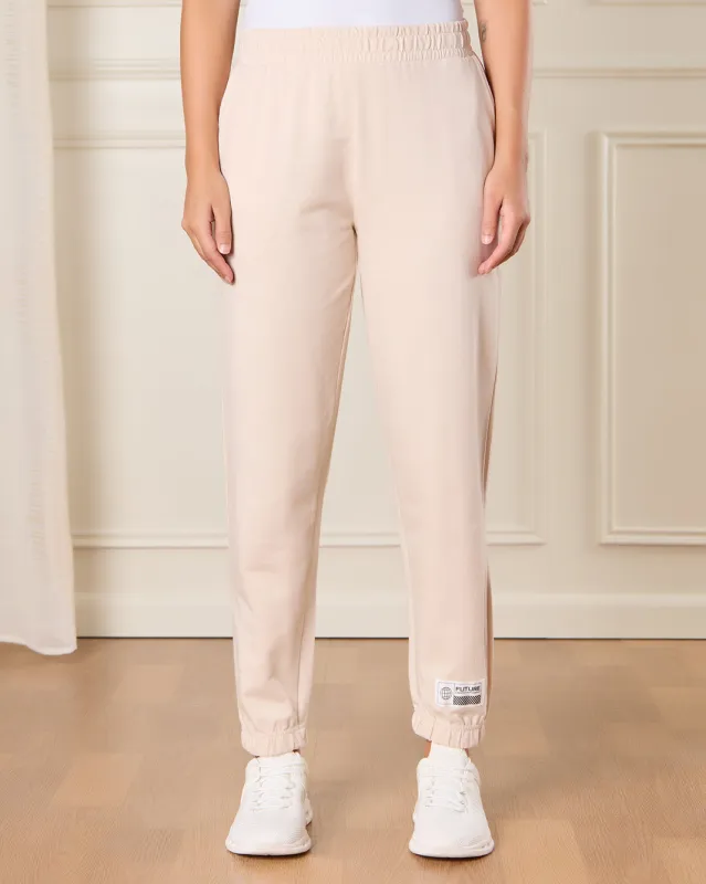 Women Beige Solid Active Pants sold by Redtag