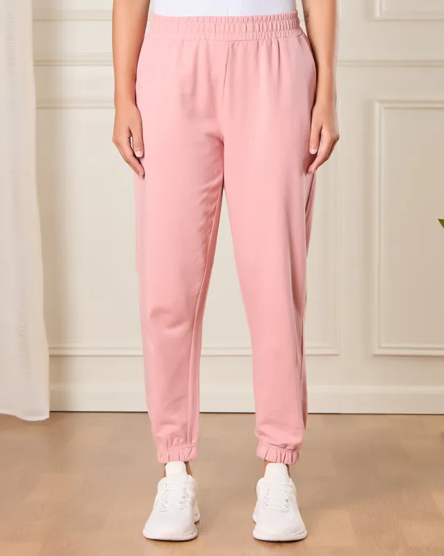 Women Pink Solid Active Pants sold by Redtag
