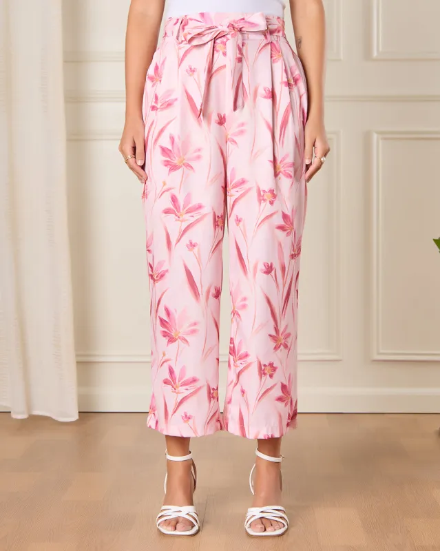 Women Pink Printed  Casual Trouser sold by Redtag