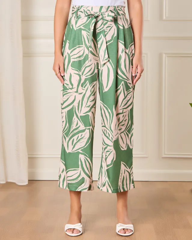Women Green Printed  Casual Trouser sold by Redtag