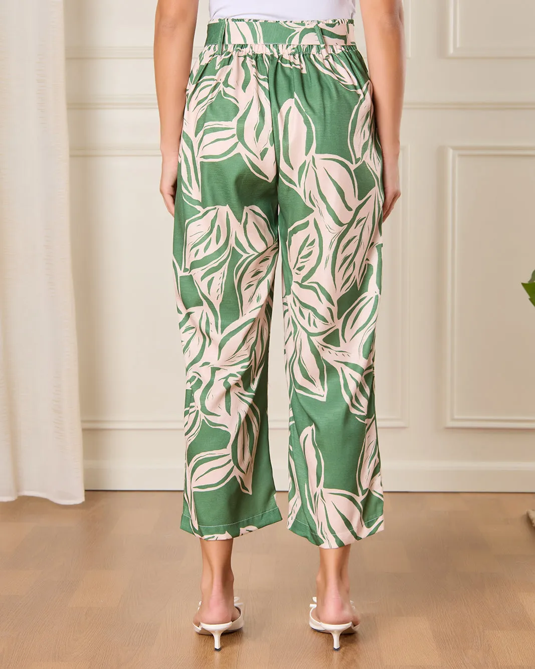 Women Green Printed Casual Trouser sold by Redtag product image thumbnail 3