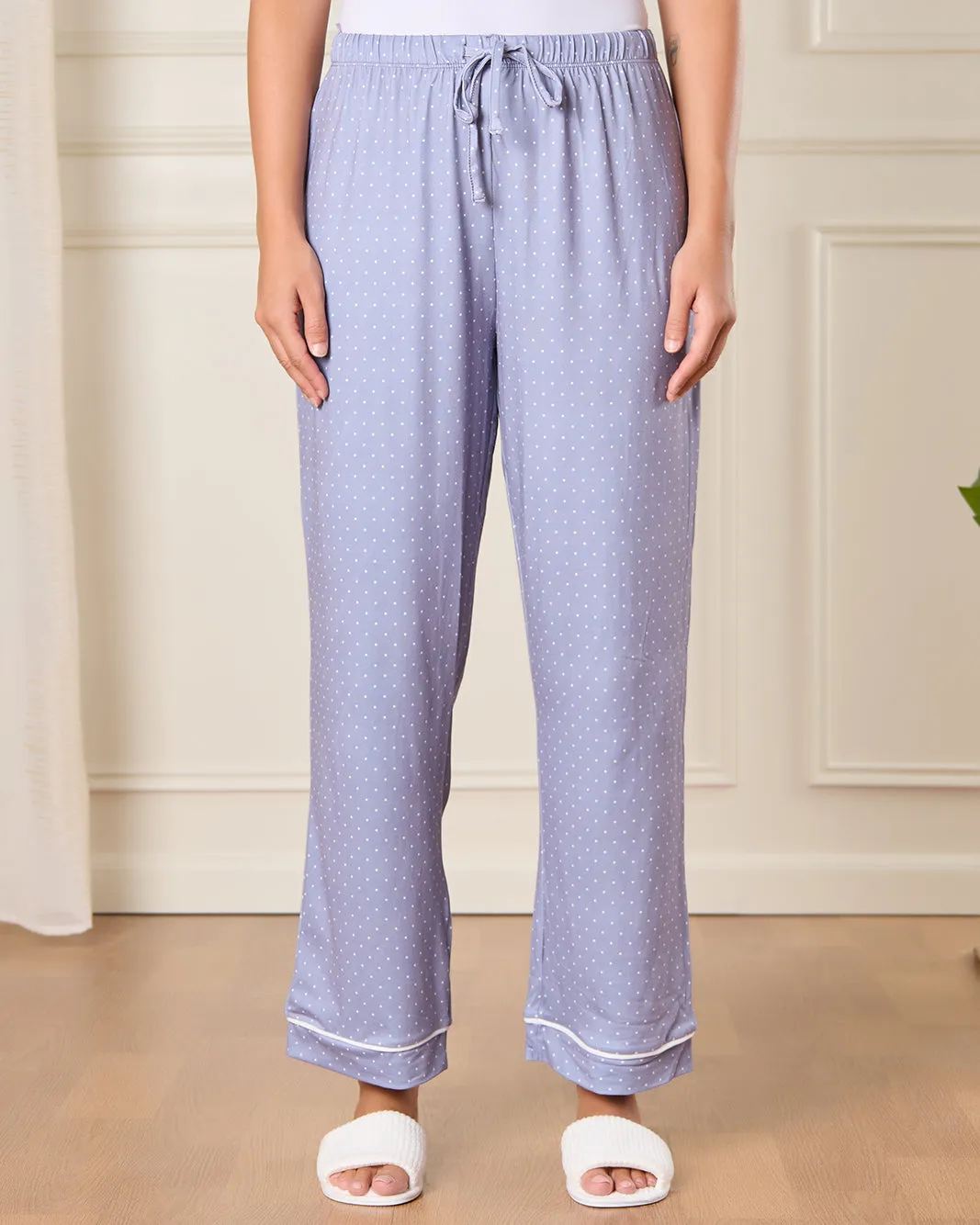 Women Blue Dotted Pajama Set (2 Piece) sold by Redtag product image thumbnail 3