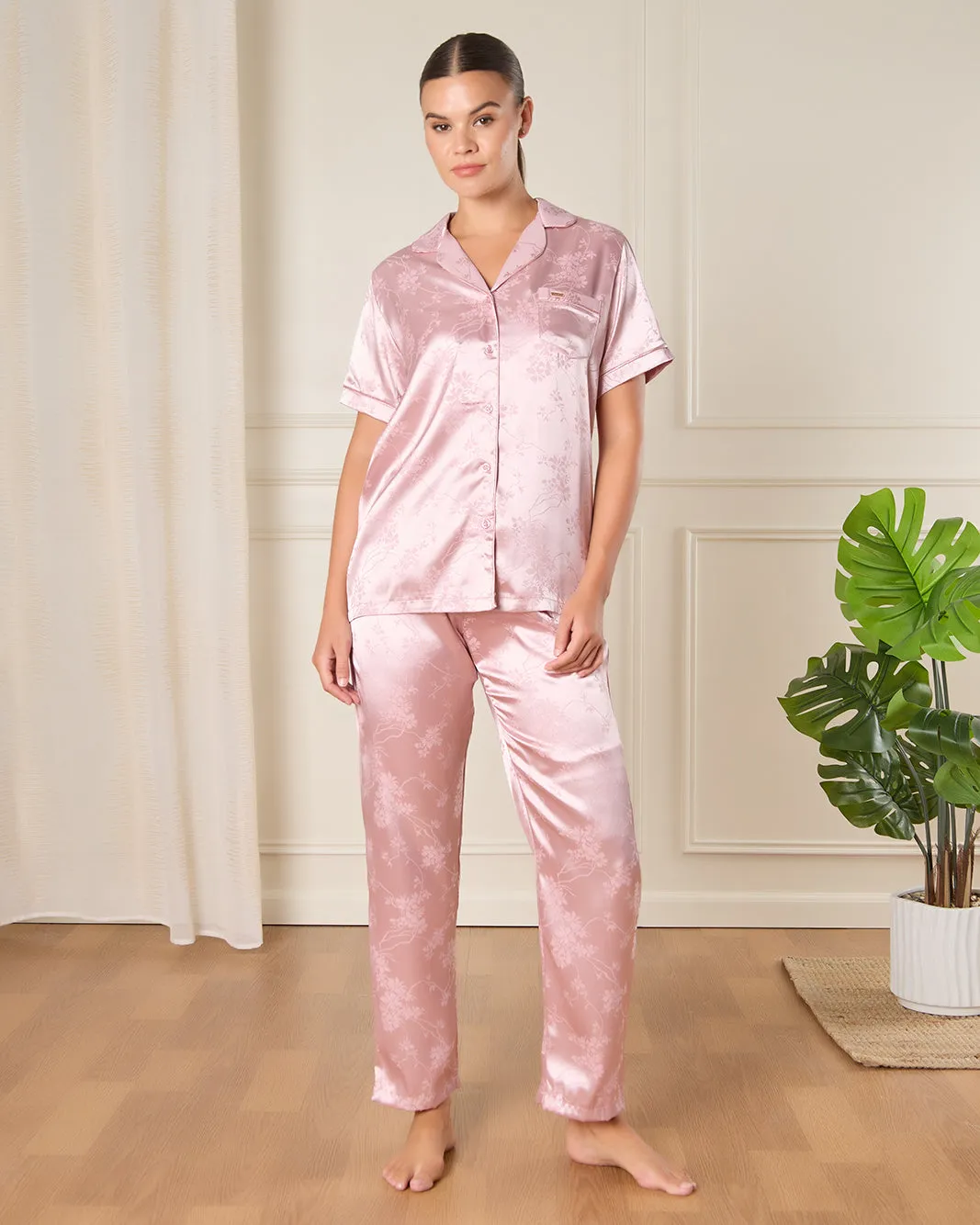 Women Pink Printed Pajama Set (2 Piece) sold by Redtag