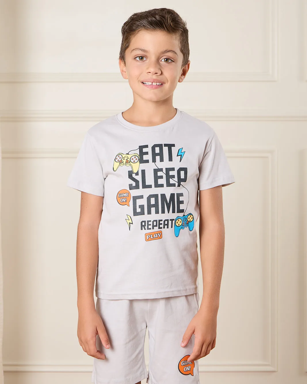 Boys Grey Printed Pyjama Set (2 Piece) sold by Redtag product image thumbnail 2