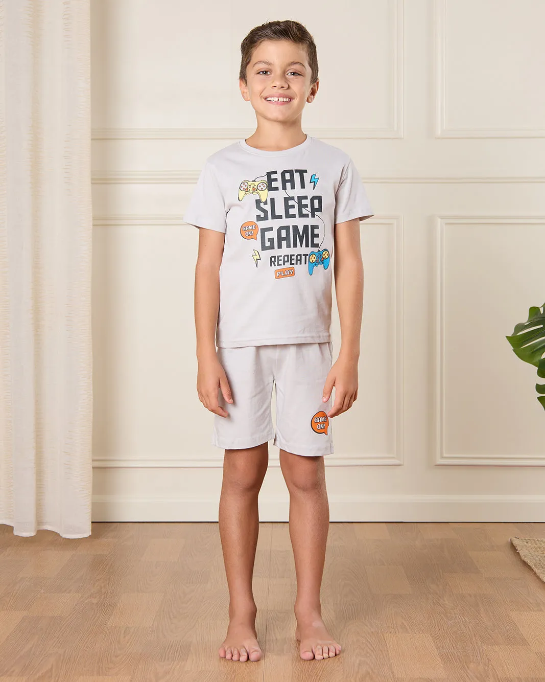 Boys Grey Printed Pyjama Set (2 Piece) sold by Redtag