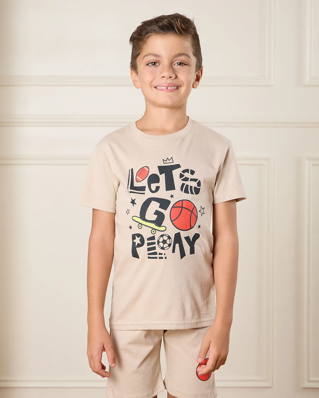 Boys Beige Printed Pyjama Set (2 Piece) sold by Redtag product image thumbnail 2