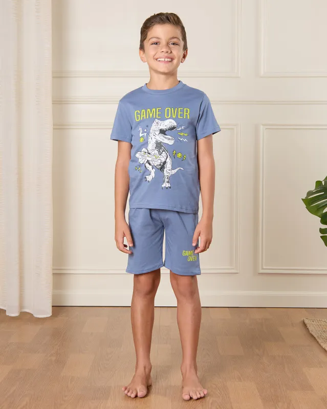 Boys Blue Printed Pyjama Set (2 Piece) sold by Redtag