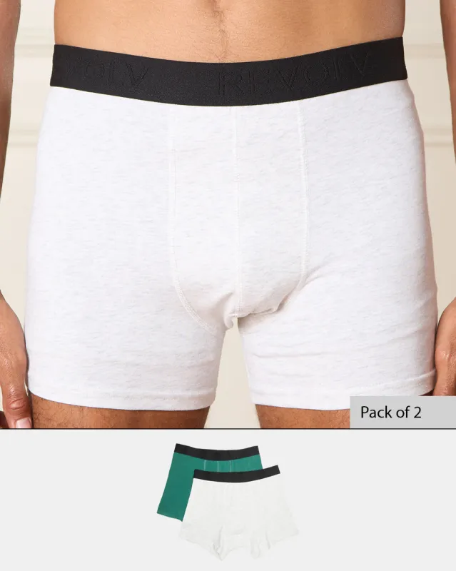 Men White And Green Boxers Set (Pack of 2) sold by Redtag