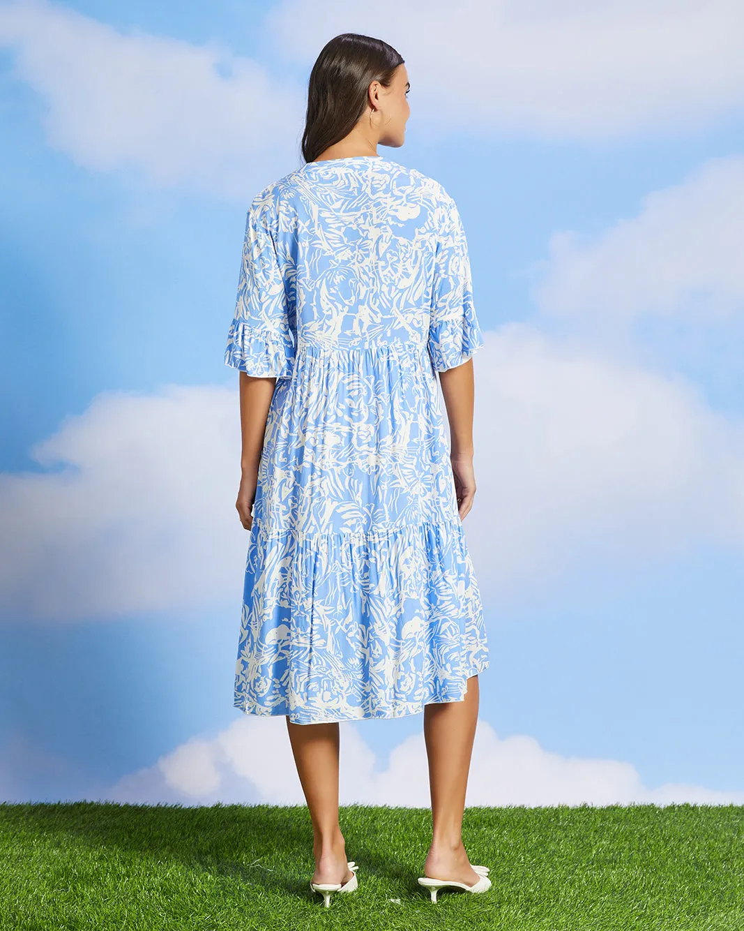 Women Blue Printed Casual Dress sold by Redtag product image thumbnail 3