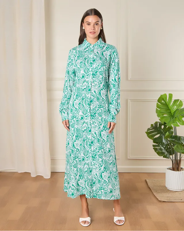 Women Green Printed Casual Dress sold by Redtag